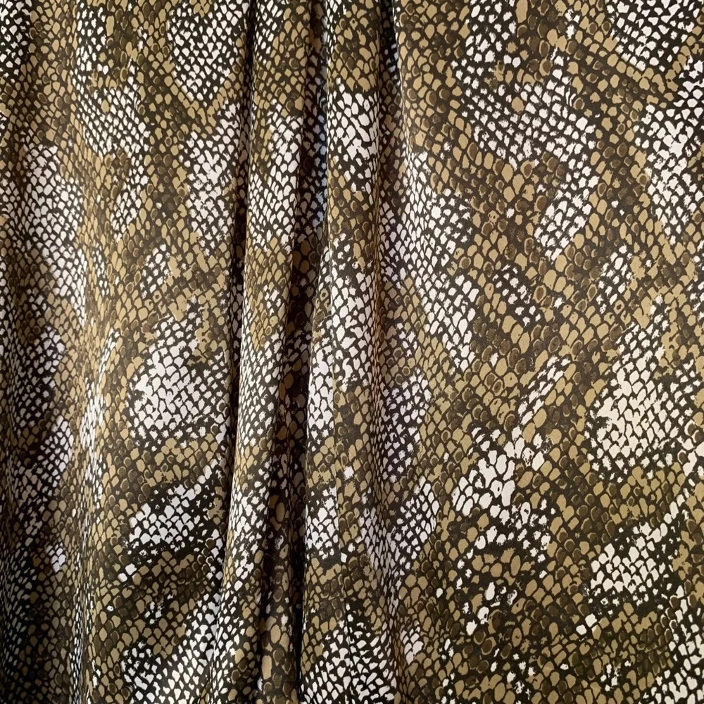 Nicola Vintage Brown Tan Long Sleeve Blouse with NeckTie Women's Size 16 - Picture 5 of 9
